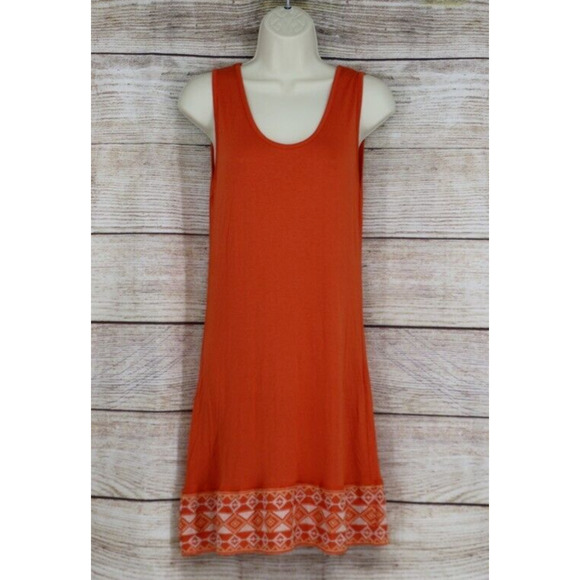 Monoreno Womens Size Small Pullover Sleeveless Short Shirt Dress Orange - Picture 1 of 6